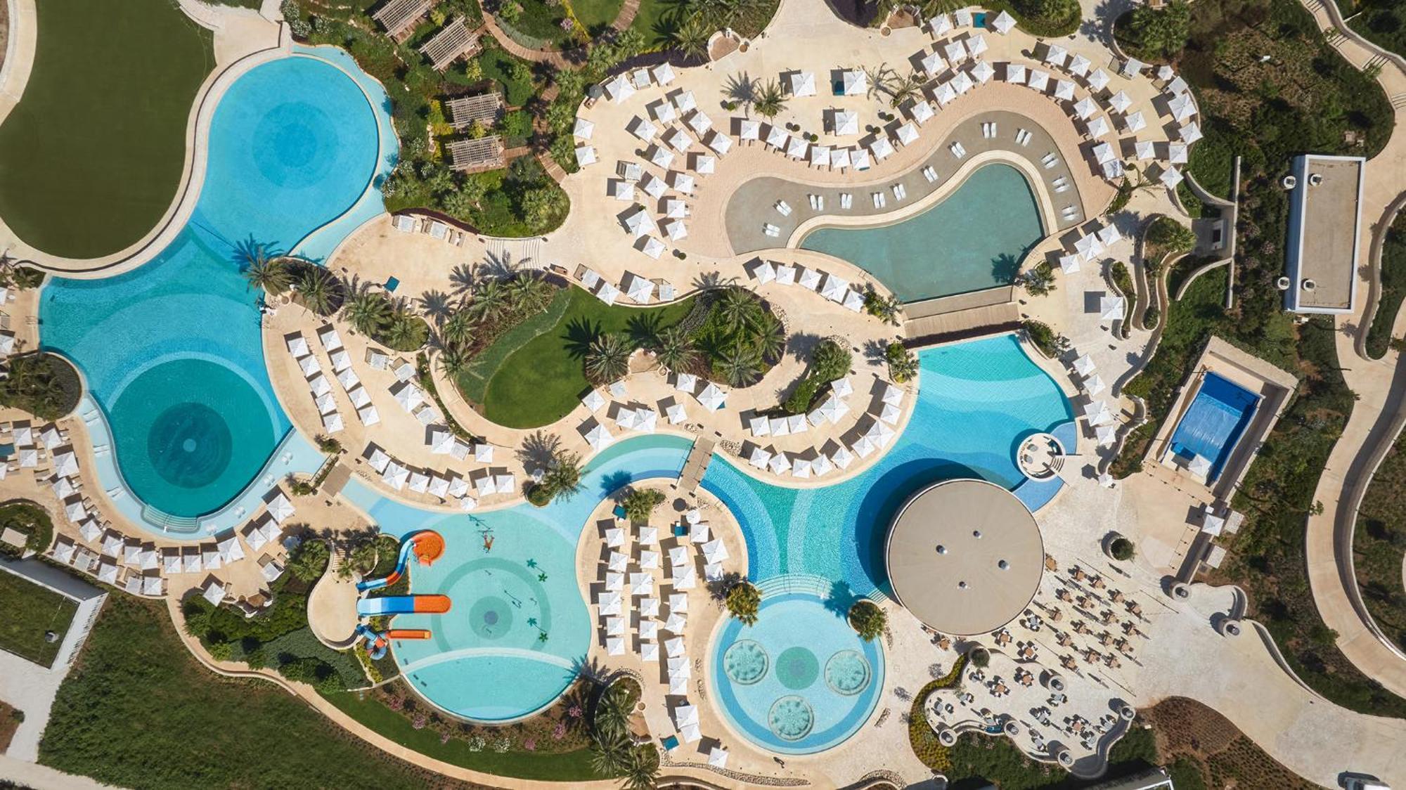 City Of Dreams Mediterranean - Integrated Resort, Casino & Entertainment Limassol Exterior photo Aerial view of the resort